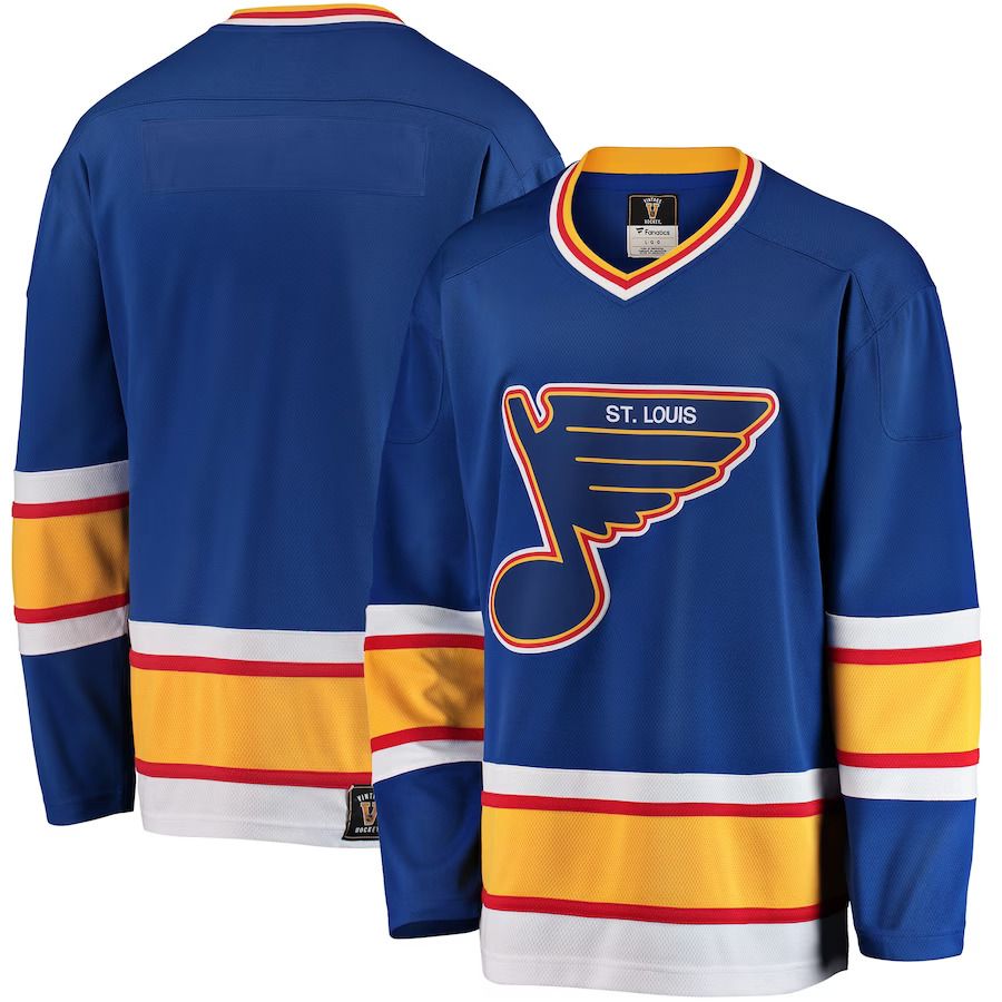 Men St. Louis Blues Fanatics Branded Blue Premier Breakaway Heritage Blank NHL Jersey